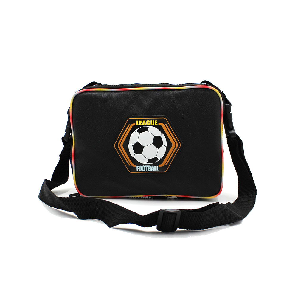 Black Football Cartoon Watoto Lunch Bag